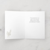 ウェルカムベビーボホフォイルおめでとうカード 箔グリーティングカード (内側レイダウン)