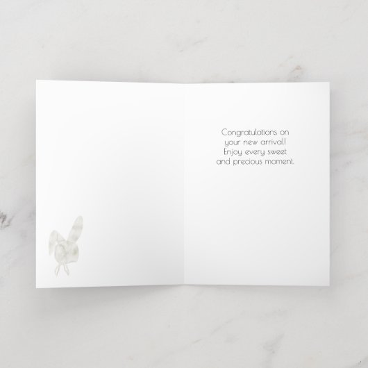 ウェルカムベビーボホフォイルおめでとうカード 箔グリーティングカード (内側レイダウン)