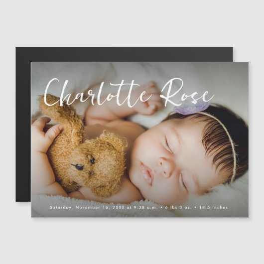 ウェルカムベビーモダンガールカスタムの写真の統計 (正面/裏面)