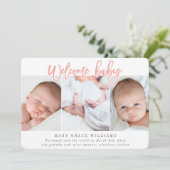 ウェルカムベビー – ピンク 案内状 (スタンド正面)