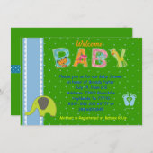 ウェルカムベビー 招待状 (正面/裏面)