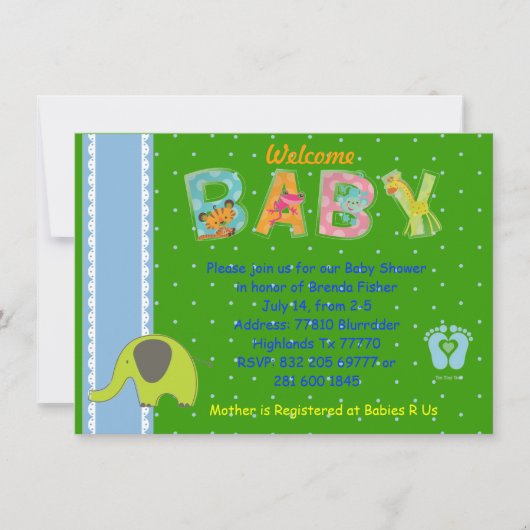 ウェルカムベビー 招待状 (正面)