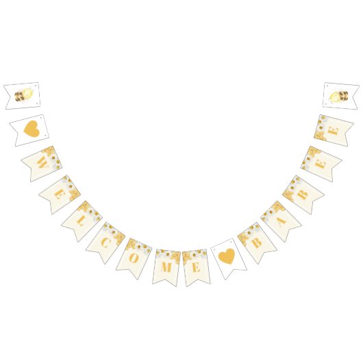 ウェルカムベビー(昆虫)マルハナバチハニーベビーシャワースプリンクル バンティングフラッグ (全)