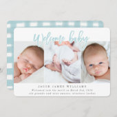 ウェルカムベビー – 青 案内状 (正面/裏面)