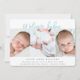 ウェルカムベビー – 青 案内状
