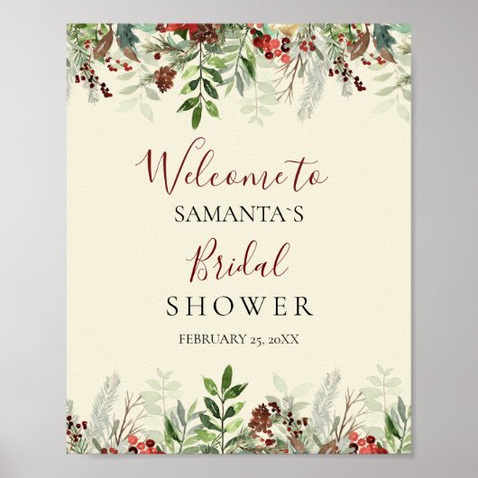 ウェルカムベリーウィンター |ブライダルシャワー記号 ポスター (正面)