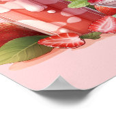 ウェルカムベリー1stバースデーピンクレッドストロベリー ポスター (角)