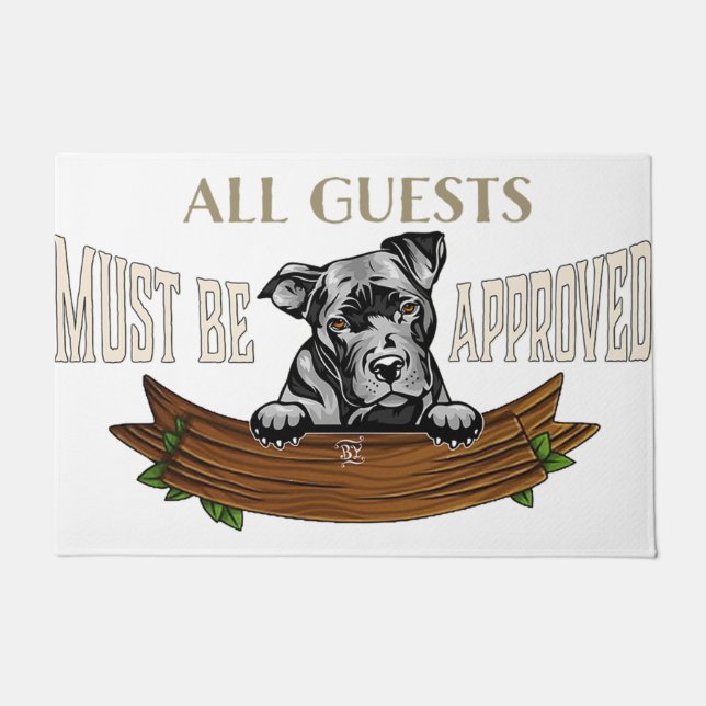 ウェルカムペットホームマット、犬のパパママのプレゼント ドアマット (正面)