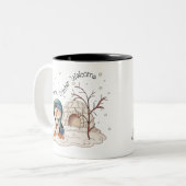 ウェルカムペンギン家庭クリスマスマグ ツートーンマグカップ (正面左)