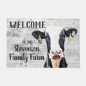 ウェルカムホルスタインカウアニマルファミリーファーム名 ドアマット (正面)
