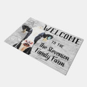 ウェルカムホルスタインカウデイリーファームカスタム動物 ドアマット (アングル)