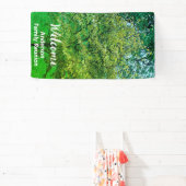 ウェルカムホワイトとグリーンファミリーネームツリー懇親会 横断幕 (インサイチュ)