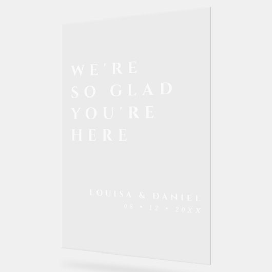 ウェルカムホワイトインクウェディングサイン アクリルサイン (傾斜)