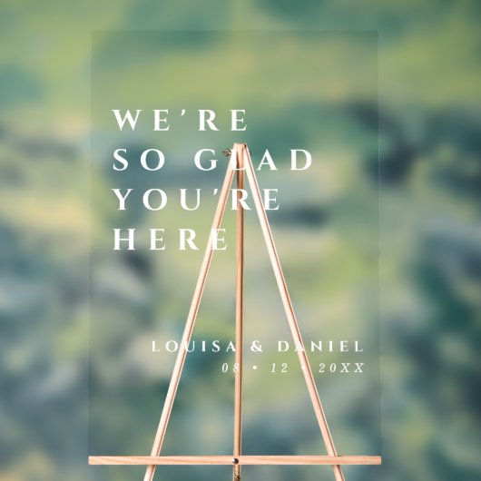 ウェルカムホワイトインクウェディングサイン アクリルサイン (ニュートラル)