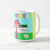 ウェルカムホームかわいい家の鮮やかな色 コーヒーマグカップ (正面右)