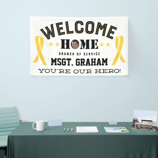 ウェルカムホームイエローリボン軍隊メンバ 横断幕 (トレードショー)