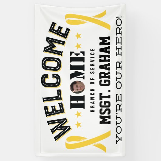 ウェルカムホームイエローリボン軍隊メンバ 横断幕 (縦)