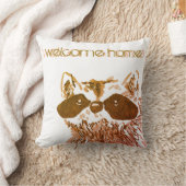 ウェルカムホームウッドランド金ゴールドラクーン クッション (ブランケット)