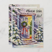 ウェルカムホームカスタムクリスマス招待状 招待状 (正面/裏面)