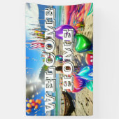 ウェルカムホームカスタムビニールバナー3' x 5'バナー 横断幕 (縦)