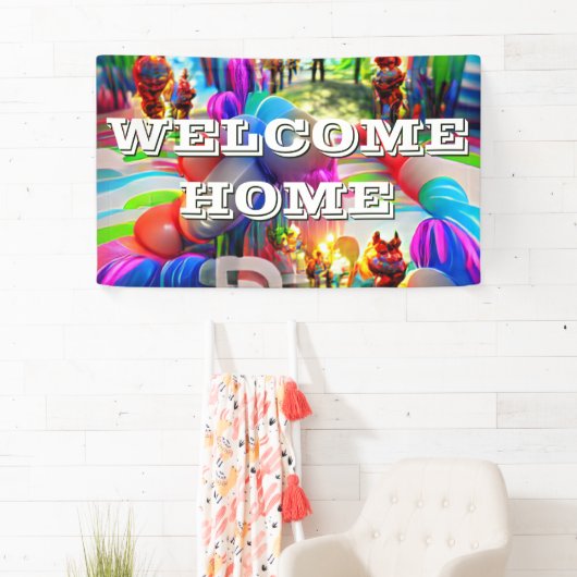 ウェルカムホームカスタムビニールバナー3' x 5'バナー 横断幕 (インサイチュ)
