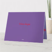 ウェルカムホームグリーティングアートデザイン赤紫 カード (裏面)