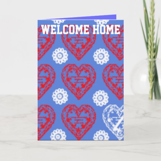 ウェルカムホームグリーティングカード – ハート – 米軍 カード (正面)