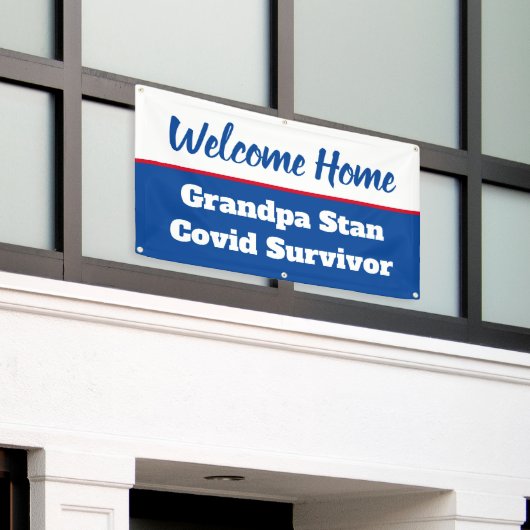 ウェルカムホームコビッドサバイバーナネームテンプレート 横断幕 (ビルの外側)
