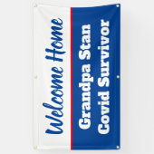 ウェルカムホームコビッドサバイバーナネームテンプレート 横断幕 (縦)