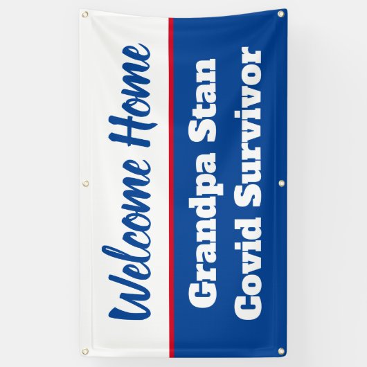 ウェルカムホームコビッドサバイバーナネームテンプレート 横断幕 (縦)