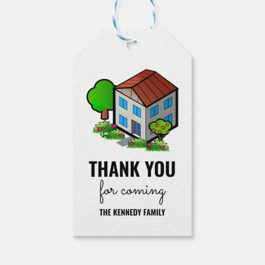 ウェルカムホームサンキューユー引っ越し祝いパーティーパーティーの好意 ギフトタグ (裏面)