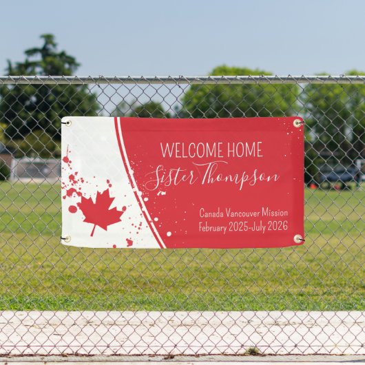 ウェルカムホームシージョンバナーレッド 横断幕 (インサイチュ)