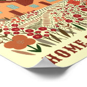 ウェルカムホームスイートホームファームハウスフラワーズカスタム ポスター (角)