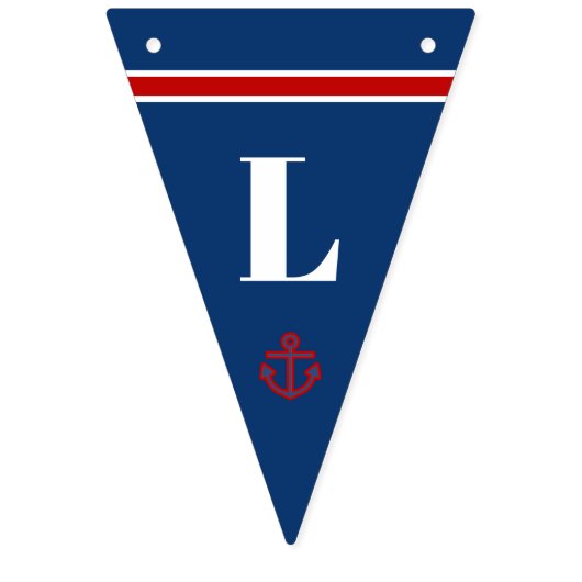 ウェルカムホームソクラシックン航海のいかりストライプ バンティングフラッグ (第3の旗)