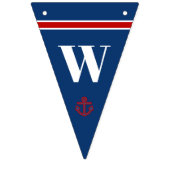 ウェルカムホームソクラシックン航海のいかりストライプ バンティングフラッグ (第1の旗)