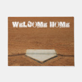 ウェルカムホームソフトボール/ベースボールホームプレートフォーマット ドアマット (正面)
