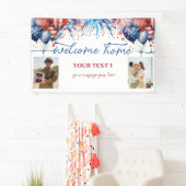 ウェルカムホームソルジャー愛国的2枚の写真カスタムBan 横断幕 (インサイチュ)