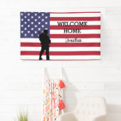 ウェルカムホームソルジャー | 軍隊フラグのバナー 横断幕 (インサイチュ)