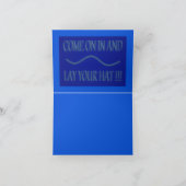 ウェルカムホームデザイン赤ネイビーブルーと文字語 カード (内部)