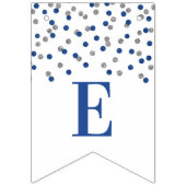 ウェルカムホームバナーブルーシルバー紙吹雪 バンティングフラッグ (第3の旗)