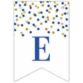 ウェルカムホームバナーブルー金ゴールド紙吹雪 バンティングフラッグ (第3の旗)