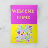 ウェルカムホームバニーラブバルーン明るいデザイン カード (内部)