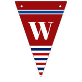 ウェルカムホームパパクラシック赤白青ストライプ バンティングフラッグ (第1の旗)