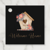 ウェルカムホームパーソナライズされた不動産仲介業者の黒い色 フェイバータグ (正面)