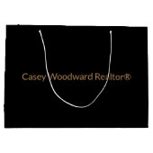 ウェルカムホームパーソナライズされた不動産仲介業者の黒い色 ラージペーパーバッグ (裏面)