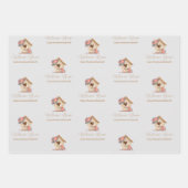 ウェルカムホームパーソナライズされた不動産仲介業者インブラック&グレー ラッピングペーパーシート (正面2)