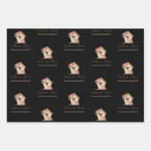 ウェルカムホームパーソナライズされた不動産仲介業者インブラック&グレー ラッピングペーパーシート (正面)