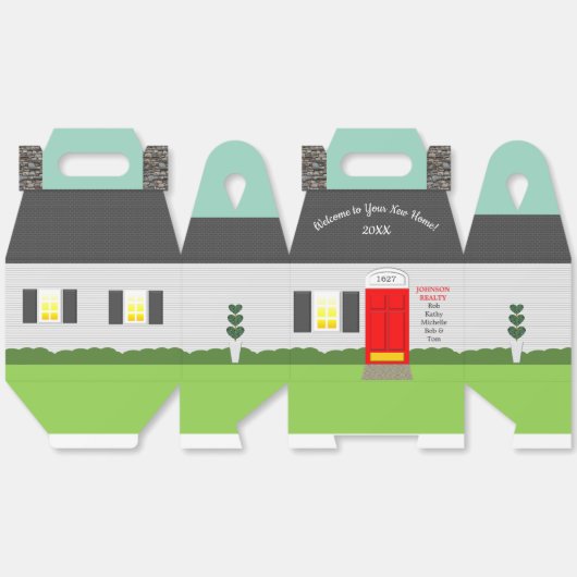 ウェルカムホームパーソナライズされた引っ越し祝いパーティー フェイバーボックス (見開き)