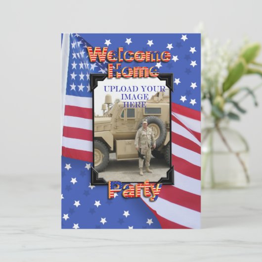 ウェルカムホームパーティの招待状軍隊 招待状 (スタンド正面)