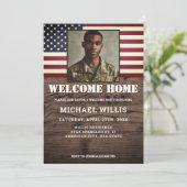 ウェルカムホームパーティー兵士カスタムの写真USA国旗 招待状 (スタンド正面)